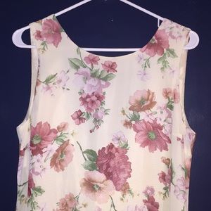 Vintage Floral Tea Length Dress